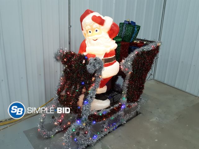 Lot 58-36649 - Decorative Light Up Santa Sleigh with Presents!!!