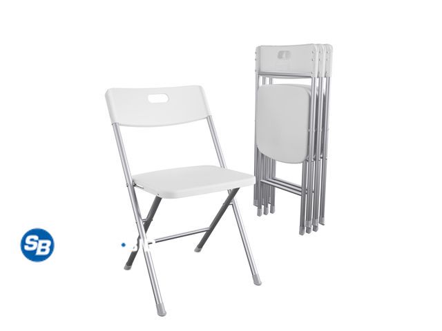 Lot 58-58727 - New Mainstays Resin Seat &amp; Back Folding Chair, White, 4-Pack