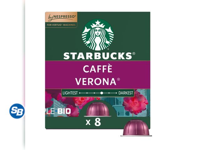 Lot 58-74984 - Starbucks by Nespresso Vertuo Line, Caffè Verona, Dark Roast Nespresso Pods, 8 Count