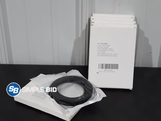 Lot 58-28367 - Lot of (6) RV Rubber Toilet Seals - 4" Outer Diameter, 2.7" Inner Diameter - Black Color
