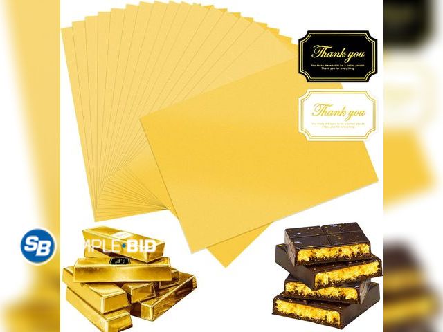 Lot 58-80872 - New Dreamtop 100PCS Large Dubai Chocolate Bar Pistachio Wrappers Packaging with Stickers, 11 x 7.9 i...