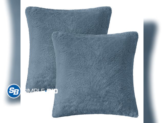 Lot 58-33239 - Lot of (9) Packages of L&amp;M Plush Throw Pillow Covers 26×26,Fluffy Decorative Pillow Covers with ...