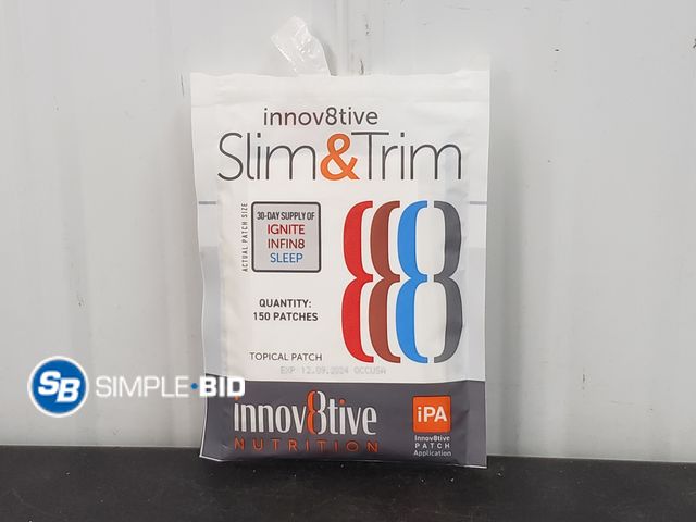 Lot 58-67829 - innov8tive Nutrition Slim &amp; Trim Supplement Patch System- Open Package Mostly Full, Expired