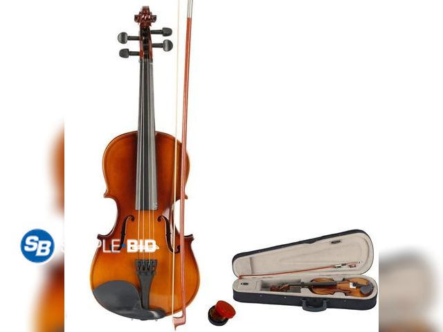 Lot 58-38860 - New Ktaxon 3/4 Violin for Beginners, Fiddle for Students and Enthusiasts, Acoustic Violin Kit with C...