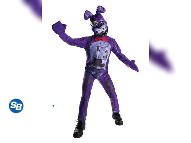 Lot 58-34985 - New Five Nights at Freddy's: Nightmare Bonnie Costume for Kids by Rubies, Boys Large
