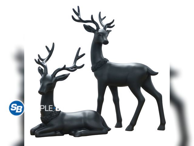 Lot 58-36711 - New Blow Mold Deer Outdoor Christmas Decoration, Black, Set of 2, by Holiday Time