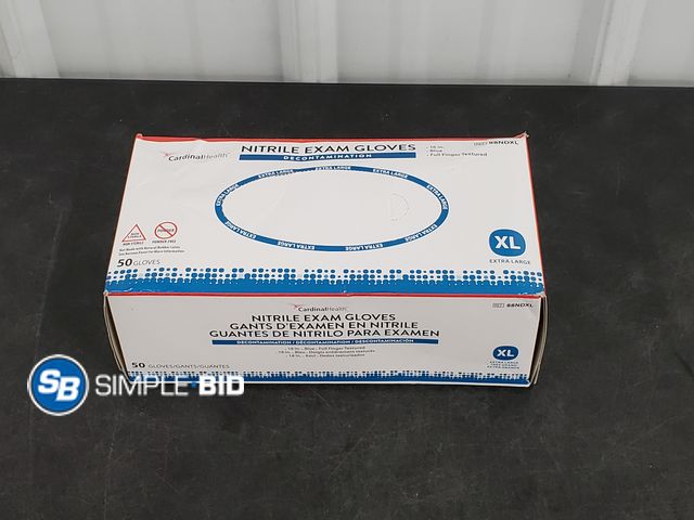 Lot 58-53705 - Cardinal Health - Nitrile Exam Gloves - XL - 50 Count