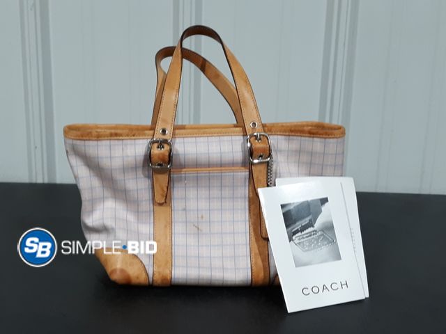 Lot 58-27514 - Women's COACH Fabric handbag with vachetta leather handles - light use