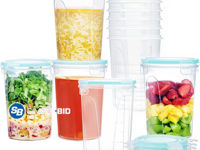Lot 58-83191 - New Vtopmart 12 Pack 32oz Soup Containers with Airtight Lids, Deli Containers for Take-Out, Plastic ...