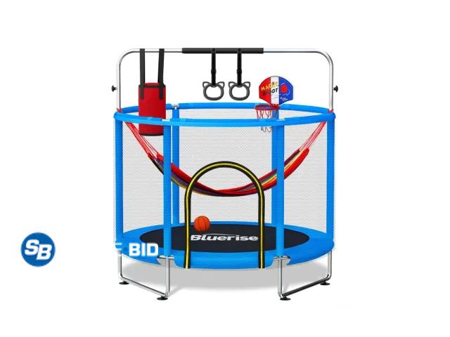 Lot 58-76062 - BLUERISE 55'' 72'' Indoor&amp;Outdoor with Enclosure Trampoline for Kids Gifts 4.5FT，6FT，Indoor&amp;...