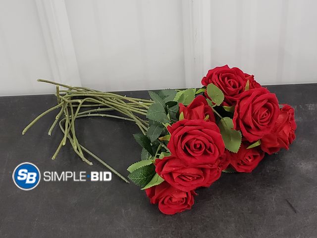 Lot 58-41941 - Lot of (12) New Fake Rose Stems