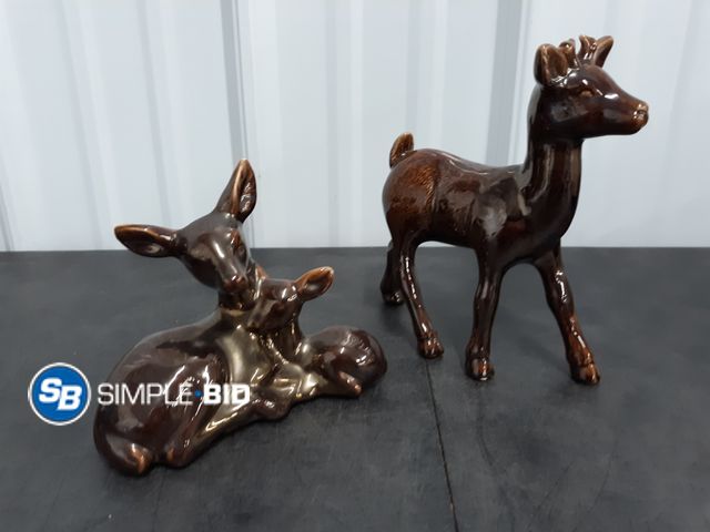 Lot 58-80159 - Lot of (2) Vintage Ceramic Deer Figurines