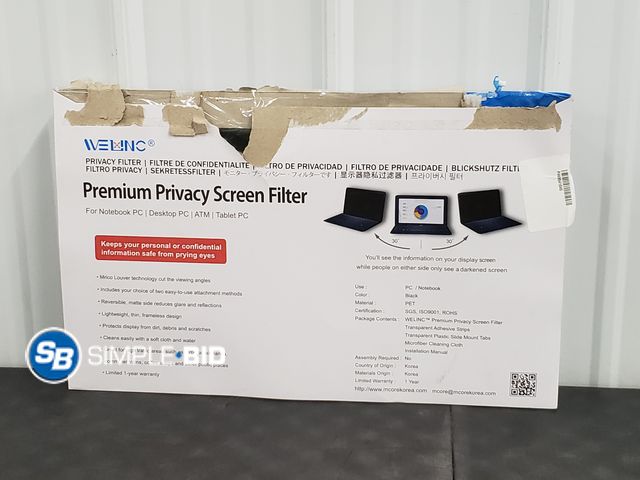 Lot 58-77919 - Welinc Premium Privacy Screen Filter 24"