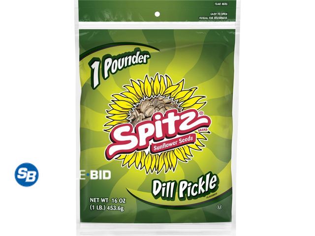 Lot 58-67810 - Lot of (5) Spitz Dill Pickle Flavored Sunflower Seeds 16 oz. Bag - unopened - expired