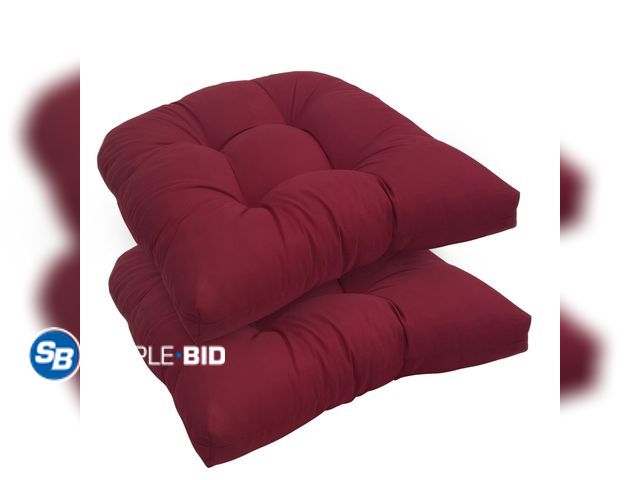 Lot 58-51363 - New Topchances Set of 2 Tufted Universal Chair Cushions, Waterproof Outdoor/Indoor Chair Seat Pads, ...