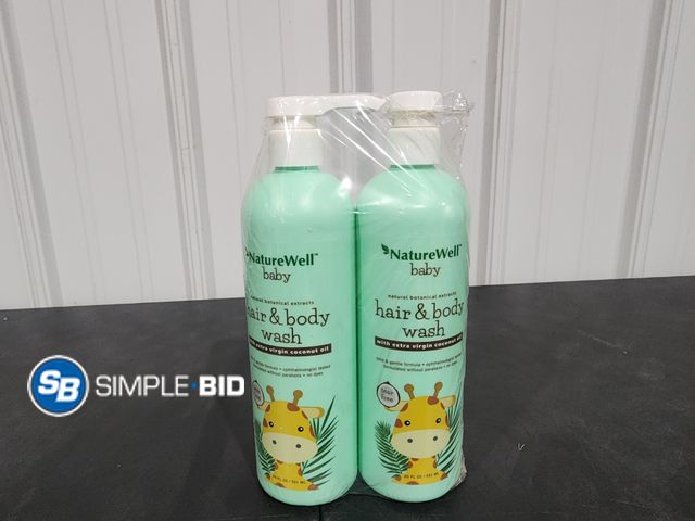 Lot 58-27343 - Lot of (2) New Naturewell baby Hair and Body wash 20 fl oz each
