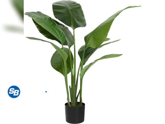 Lot 58-75916 - New Artificial Bird of Paradise Plant 4FT Fake Tropical Palm Tree Lifelike 4ft Tropical Tree with 9 ...