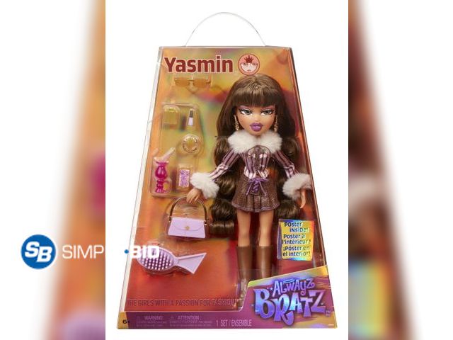 Lot 58-26851 - New Alwayz Bratz Yasmin Fashion Doll with 10 Accessories and Poster, Multicolor