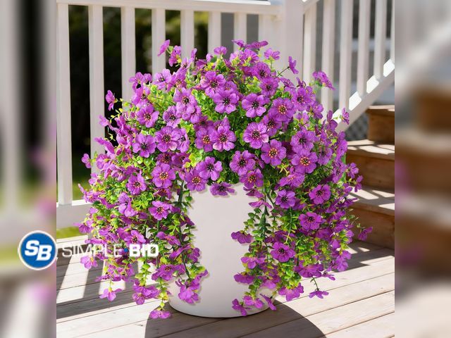 Lot 58-70450 - New Artificial Fake Flowers Plants for Outdoor UV Resistant Summer Decoration | 2 pcs faux silk flow...
