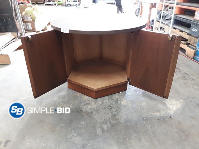 Lot 58-74897 - Decorative Octagon End table - approx. 20" x 27" With Door for storage - in good condition