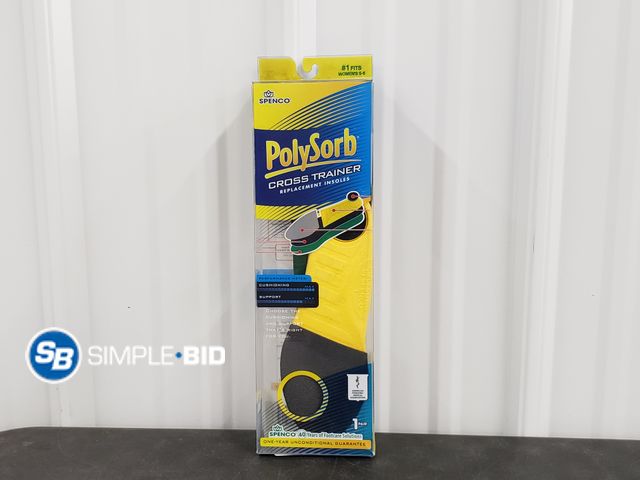 Lot 58-32813 - Spenco PolySorb Cross Trainer Replacement Insoles - Size 1