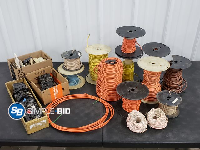 Lot 58-50541 - Box of Electrical Wiring, Wall Plates and Circuit Breakers including Square-D, Square-D Homeline and...