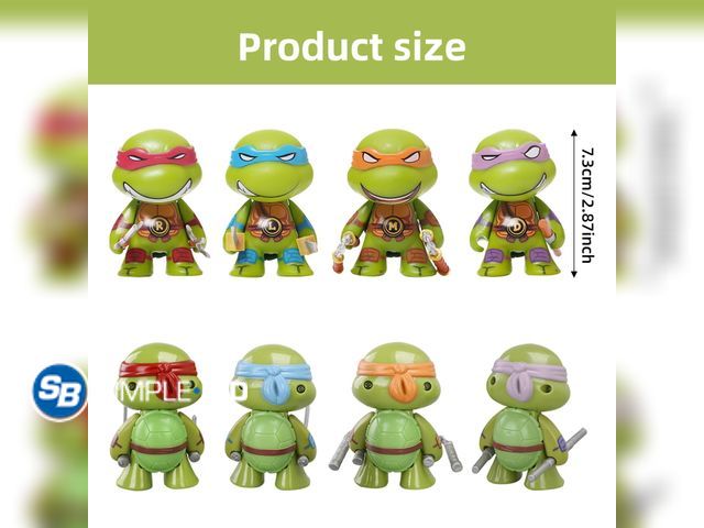 Lot 58-28426 - New 10-piece set of Teenage Mutant Ninja Turtles mini action figures