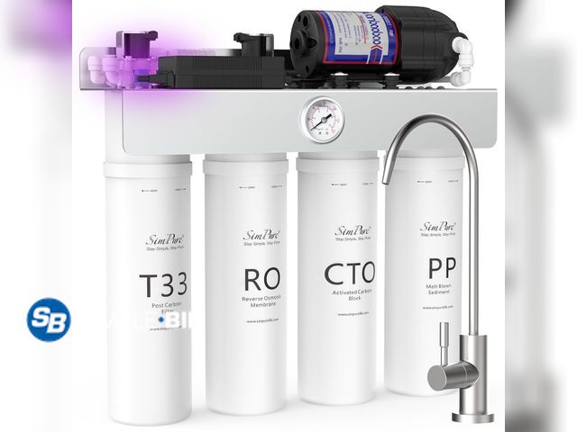 Lot 58-75791 - New SimPure T1-400 Tankless Reverse Osmosis Water Filter System 400 GPD NSF 58 Standard UV Under Sin...