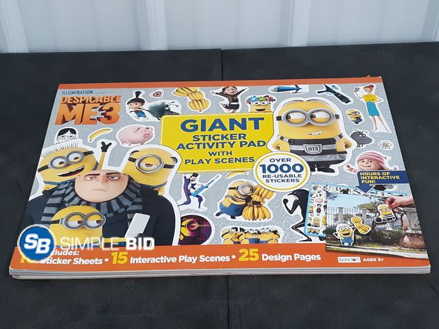 Lot 58-33368 - Despicable Me 3 Giant Sticker Activity Pad with Play Scenes  - Appears Unused
