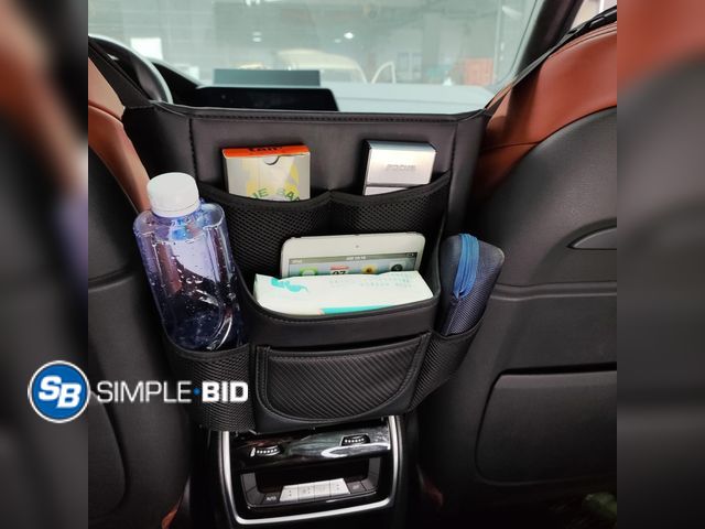 Lot 58-60383 - New Car Purse Holder Between Front Seats PU Leather Bag Holder Above Armrest Box Child Barrier Front...