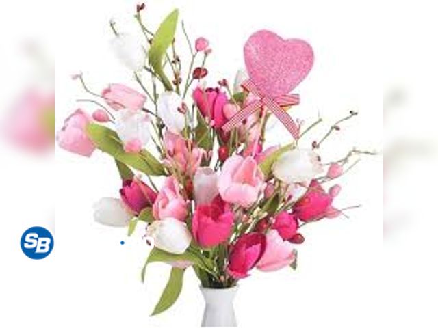 Lot 58-74348 - New 5pcs Artificial Flowers Fake Roses/Tulips Artificial Flowers for Mother's Day Wedding, Party Bul...