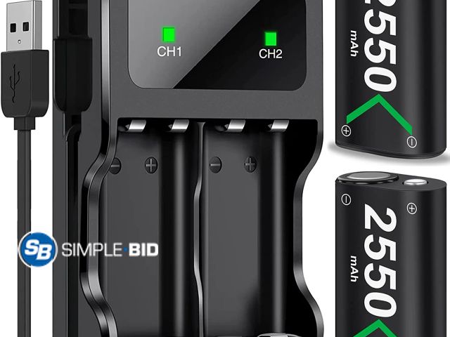 Lot 58-27095 - New Rechargeable Battery Pack for Xbox Series X Controller with 3 Charging Modes,BEBONCOOL 2x2550 mA...