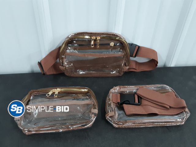 Lot 58-38659 - Lot of (3) New Stadium approved Clear Belt bag clear crossbody waist bag