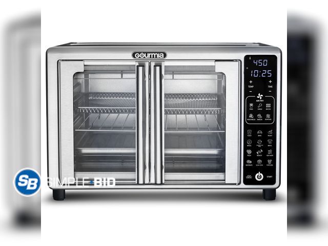 Lot 58-60781 - New Gourmia French Door 6-Slice Digital Toaster Oven Air Fryer, 19 One-Touch Presets, 24L, Stainless...