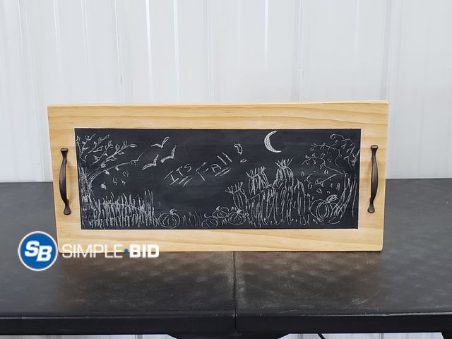 Lot 58-66400 - Decorative Chalk Board Tray with Handles - approx. 24" x 11"