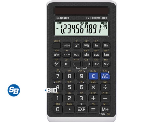 Lot 58-38188 - Lot of (2) New Casio FX-260 Solar II Scientific Calculator, Black, Elementary to High School