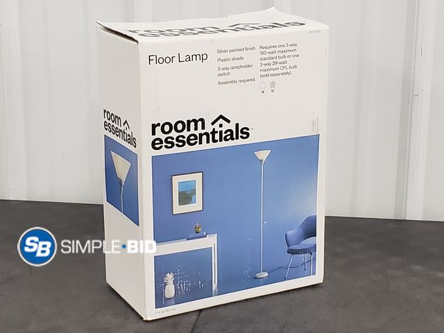Lot 58-75753 - Room Essentials 71" Floor Lamp - Plastic Shade, Silver Finish