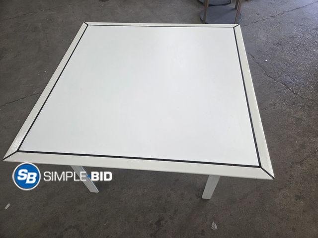 Lot 58-67720 - White and Black Accent Square Table with Detachable Legs - 43 x 43"