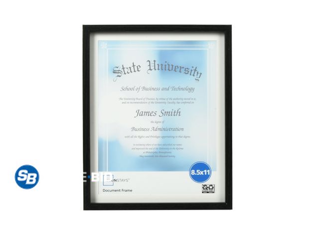 Lot 58-21868 - Lot of (3) New Mainstays 8.5" x 11" Matted Document Certificate Picture Frame, Tabletop or Wall Disp...