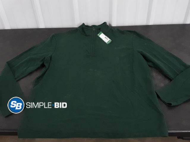 Lot 58-29699 - Dark Green 1/4 zip Pull Over - Size XL - New