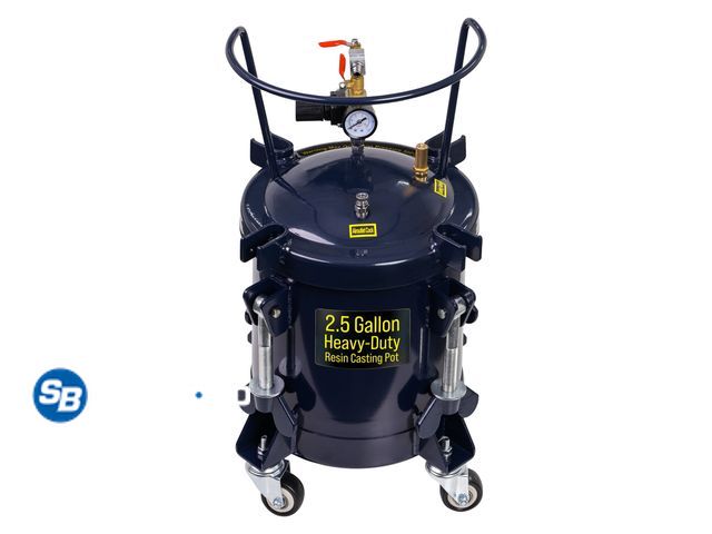 Lot 58-75832 - New TCP Global 2.5 Gallon (10 Liter) Heavy Duty Steel Pressure Pot for Resin Casting with Clamp on L...