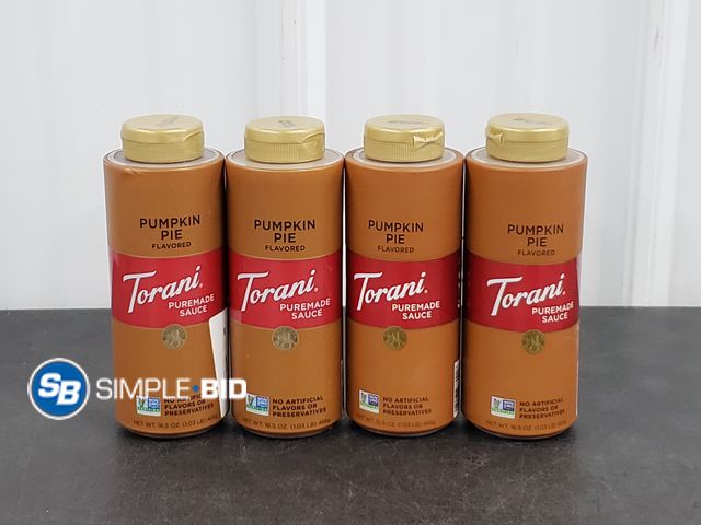 Lot 58-67791 - Lot of (4) Torani Puremade Pumpkin Pie Sauce  for Desserts and Coffeehouse Drinks, 2-Pack, 16.5 Oz E...