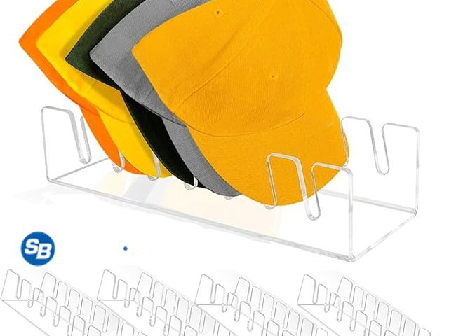 Lot 58-31828 - New Hat Stand for Baseball Caps, No Install Acrylic Hat Organizer for 7 Baseball Caps Storage Organi...