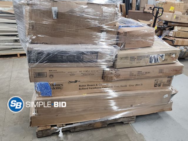 Lot 58-50253 - Skid Full of Various Furniture Items, Open Boxes, boxes 1 of 2, may or may not be complete