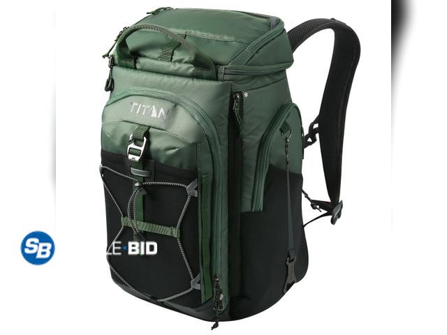 Lot 58-64276 - Titan 26-can Backpack Cooler - Green - very light use