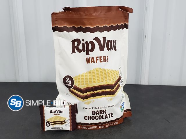 Lot 58-51205 - RIP VAN! Wafers - Dark Chocolate Creme filled Wafer snack 23 individually wrapped