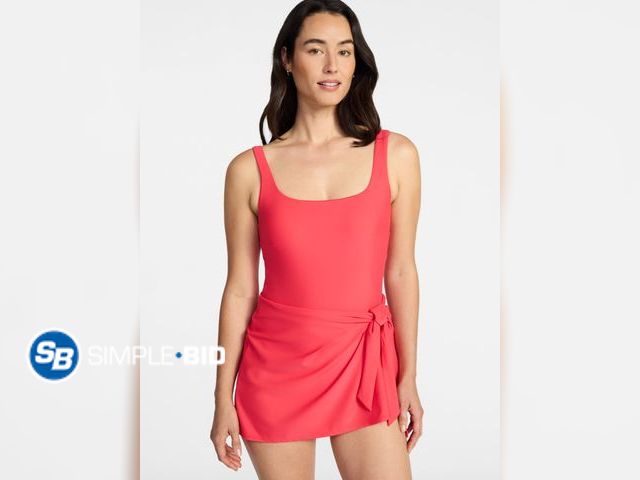Lot 58-71479 - New Time and Tru Women's and Women's Plus Size Wrap Swim Dress, Size S