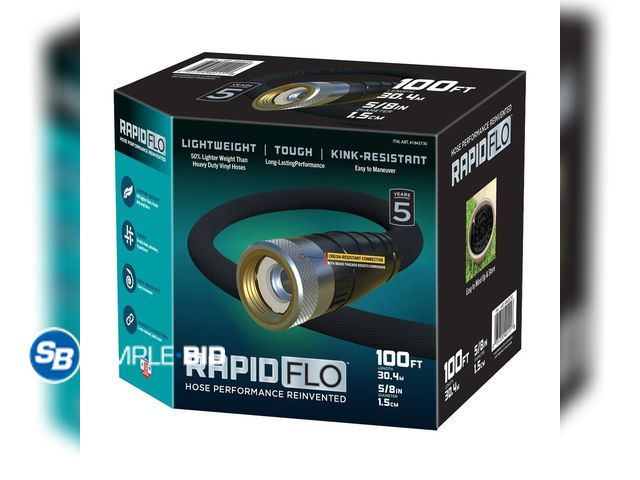 Lot 58-83823 - Teknor Rapid Flo Compact Garden Hose, 5/8 Inch x 100 Foot - open box