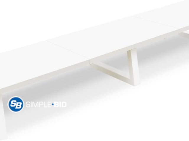 Lot 58-54051 - New TEAMIX White Dual Monitor Riser for 2 Monitors-42inch, Wood Desktop Dual Stand with Metal Legs, ...