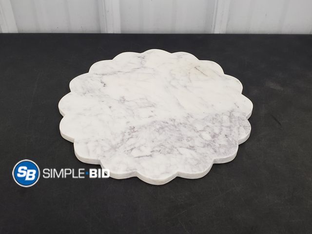 Lot 58-67174 - New 100% Marble Scallop Charcuterie Board, approx 13" Round
